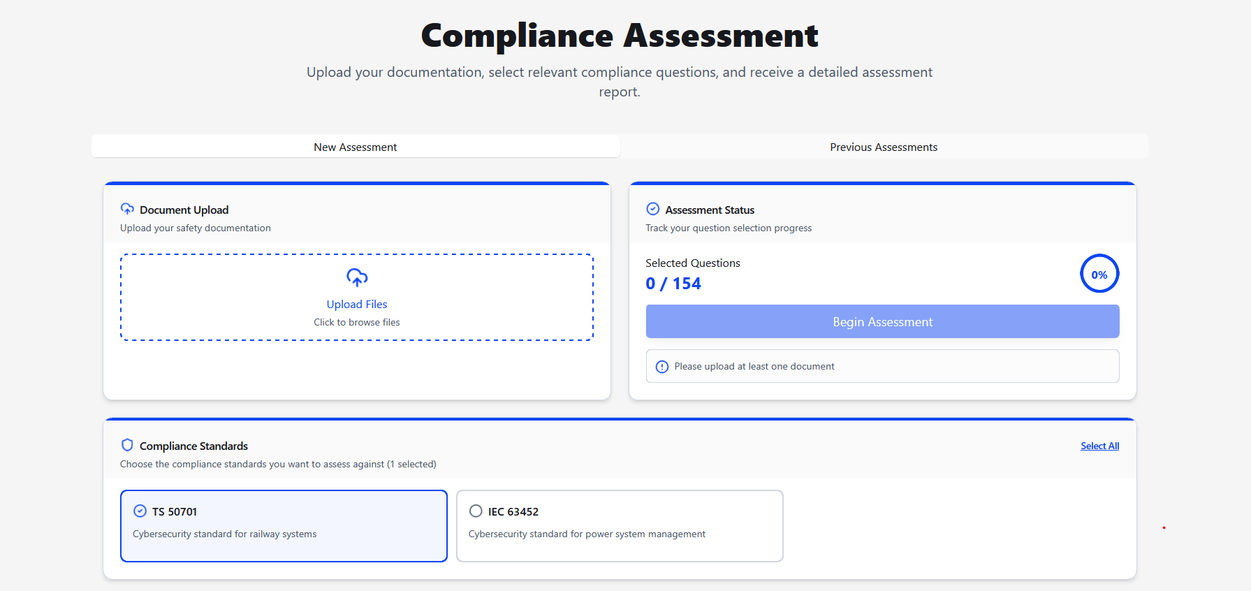 Assessment dashboard